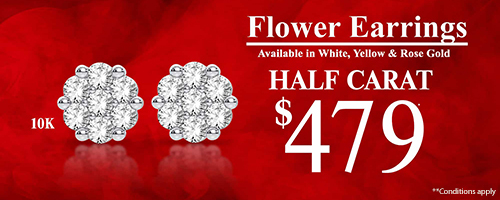 Sale on Half Carat Diamond Earrings at Baggett's Jewelry